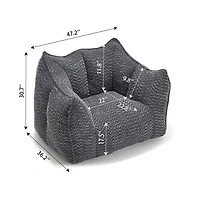Comfortable Chenille Bean Bag Chair with Armrests for Living Rooms, Bedrooms, Gaming and Watching Tv-The Pop Home