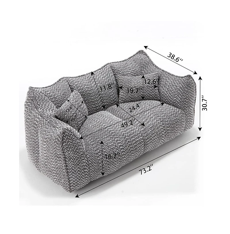 Bean Bag Chair for Adults, Cozy Chenille Sofa, Perfect Gaming, Reading, and Relaxing-The Pop Home