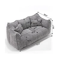 Bean Bag Chair for Adults, Cozy Chenille Sofa, Perfect Gaming, Reading, and Relaxing-The Pop Home