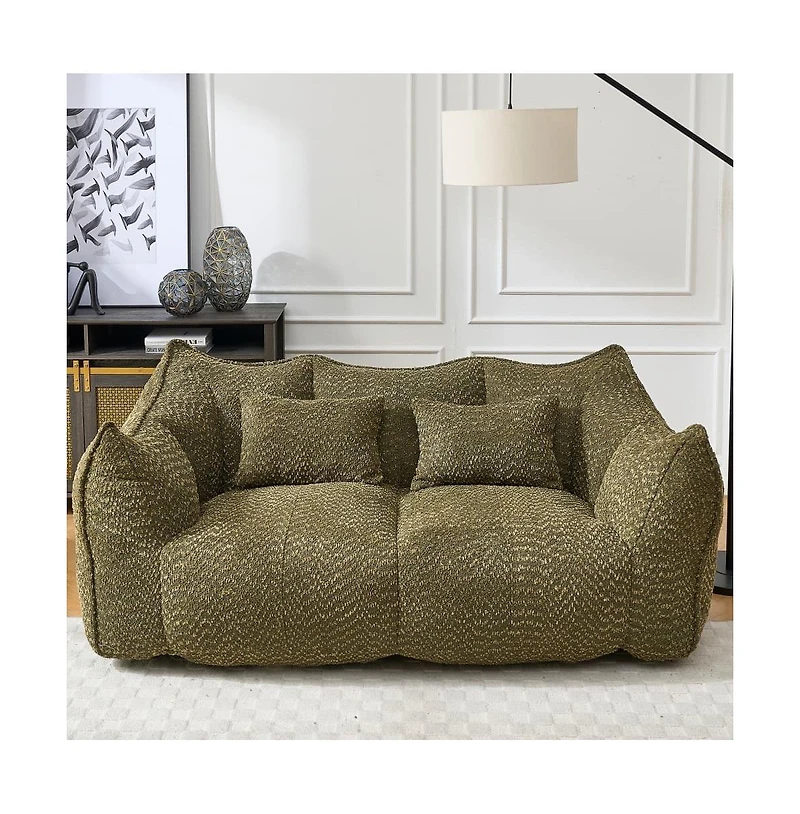 Bean Bag Chair for Adults, Cozy Chenille Sofa, Perfect for Gaming, Reading, and Relaxing-The Pop Home