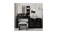 Makeup Vanity with Lights – Led Lighted Dressing Table Storage for Bedroom or Area