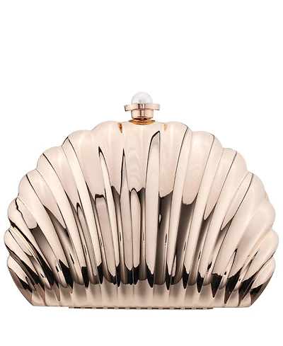 Nina Seashell Metal Minaudiere Clutch