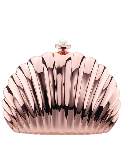 Nina Seashell Metal Minaudiere Clutch