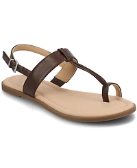 Journee Collection Women's Gerra T Strap Toe Ring Flat Sandals