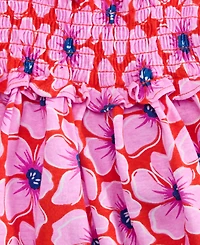 Big Girl Floral Smocked Jersey Cotton Dress, Exclusively at Macy's