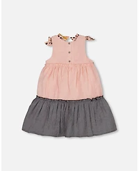 Deux par Toddler Girls Tiered Dress With Bows Pink And Black - Toddler|Child