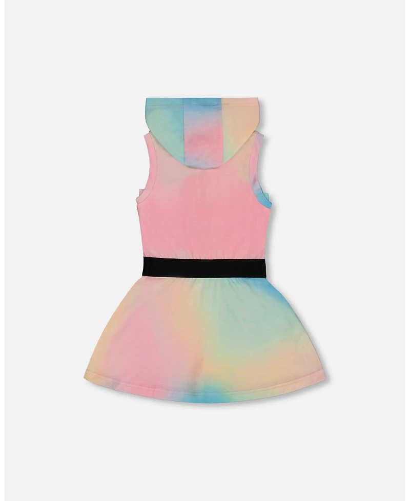 Deux par Toddler Girls Hooded Dress With Elastic Waist Multicolored Tie Dye - Toddler|Child