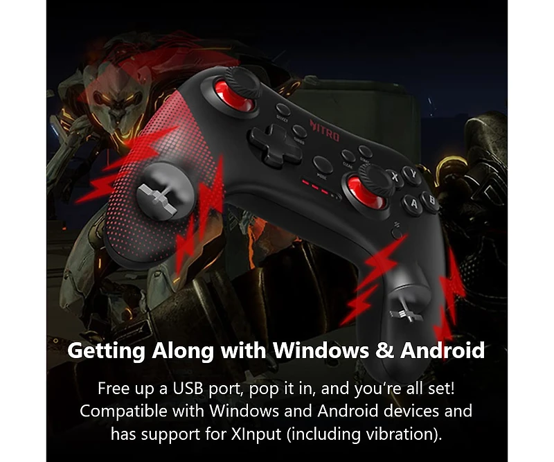 acer Nitro Wired Gaming Controller - Featuring Joystick, Directional Pad, Turbo Button, Action Buttons and Led Indicator Lights