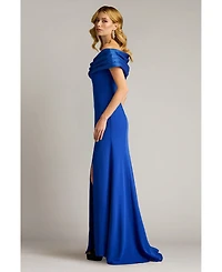 Tadashi Shoji Women's Dalton Contrast Off-Shoulder Gown