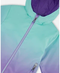 Deux par Deux Big Girls 3-In-1 Mid-Season Outerwear Set Turquoise And Mauve Gradient