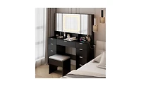 Vanity Table Set – Stylish Makeup Desk with Mirror and Storage for Bedroom or Dressing Room