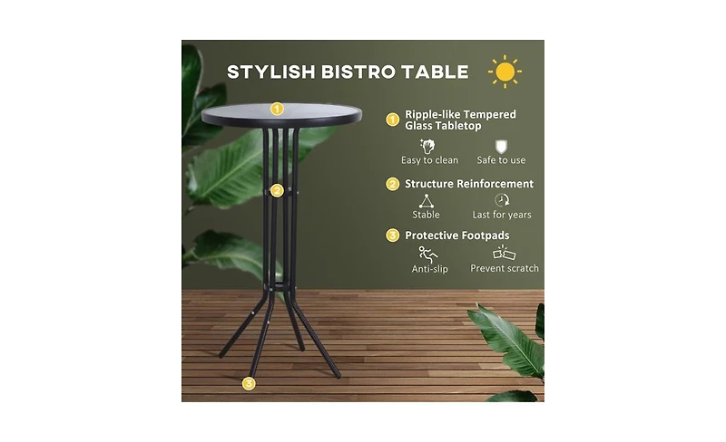 3-Piece Outdoor Bistro Set for Patio, Garden, or Balcony Dining