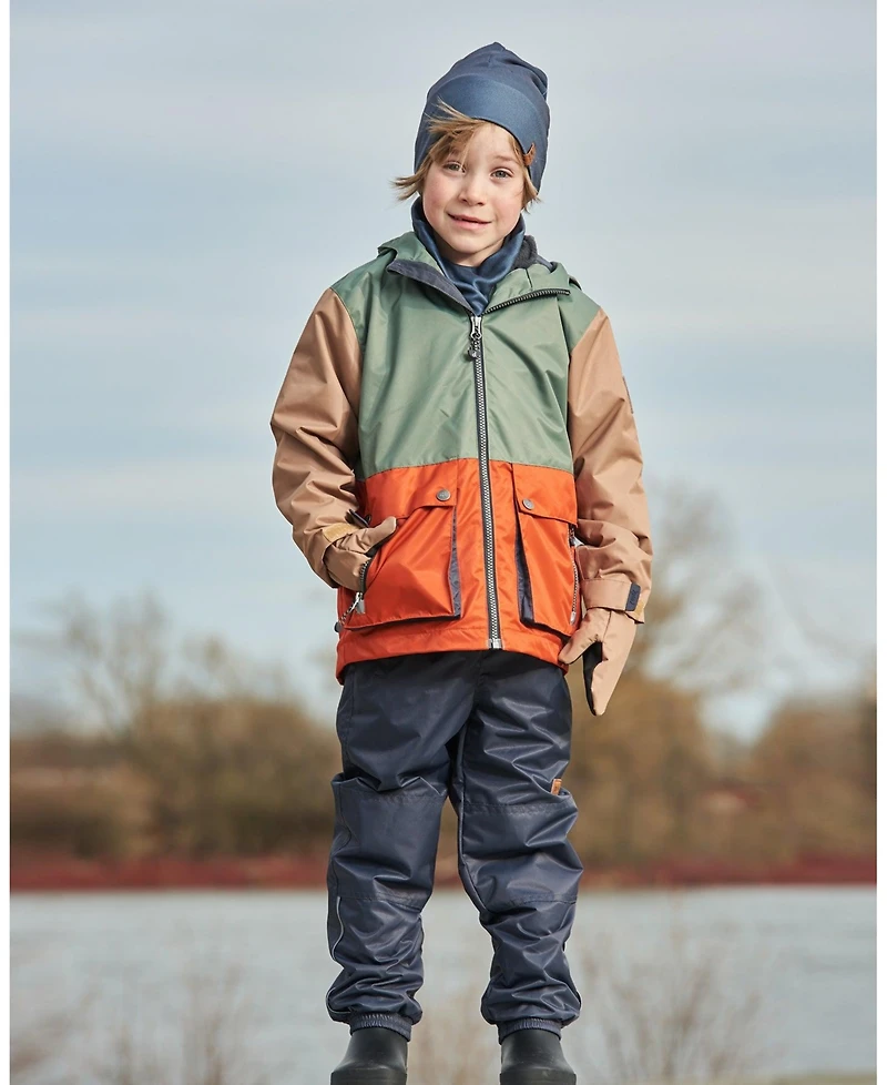 Deux par Deux Toddler Boys 3-In-1 Mid-Season Outerwear Set Gray, Beige, Orange, And Sage - Toddler|Child