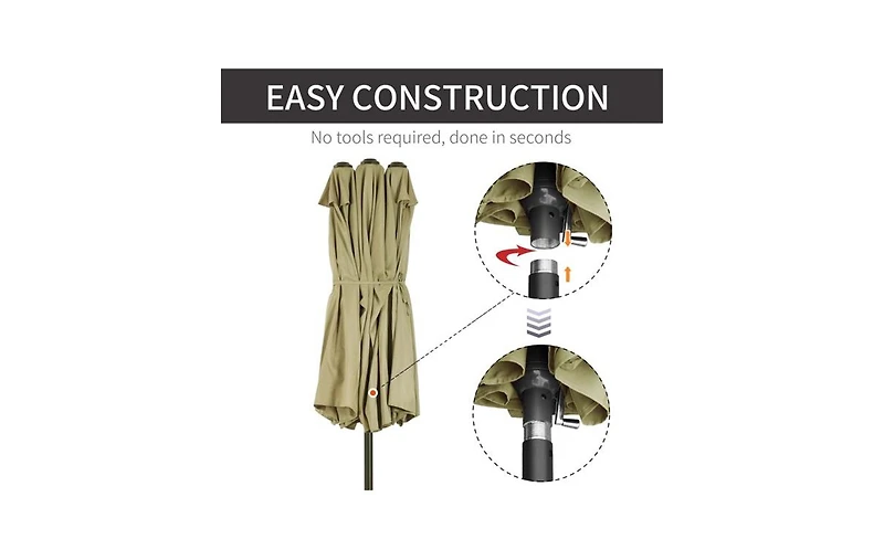 Adjustable Outdoor Beach Umbrella for Sun Protection and Shade