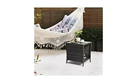 Outdoor Patio Wicker Side Table Stylish and Durable Table for Garden, Deck, or Patio Use