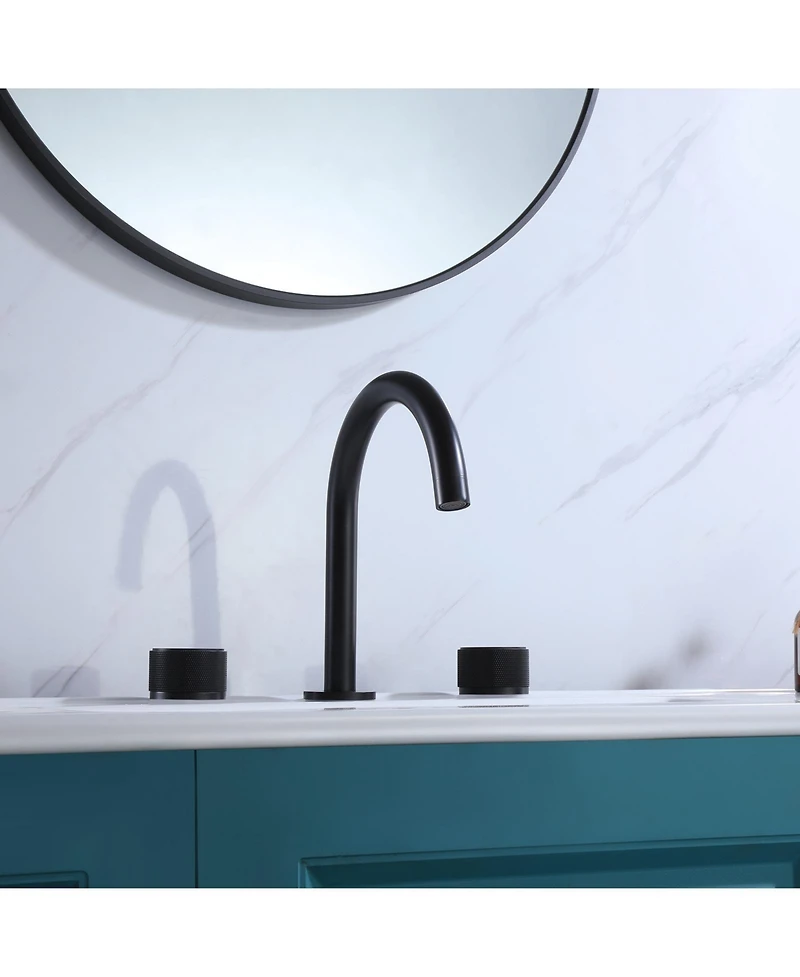 8 in. Widespread 2-Handle High-Arc Bathroom Faucet in Matte Black