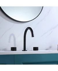 8 in. Widespread 2-Handle High-Arc Bathroom Faucet in Matte Black