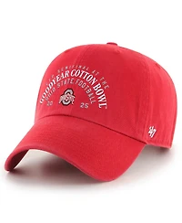 '47 Brand Men's Scarlet Ohio State Buckeyes College Football Playoff 2025 Cotton Bowl Clean Up Adjustable Hat