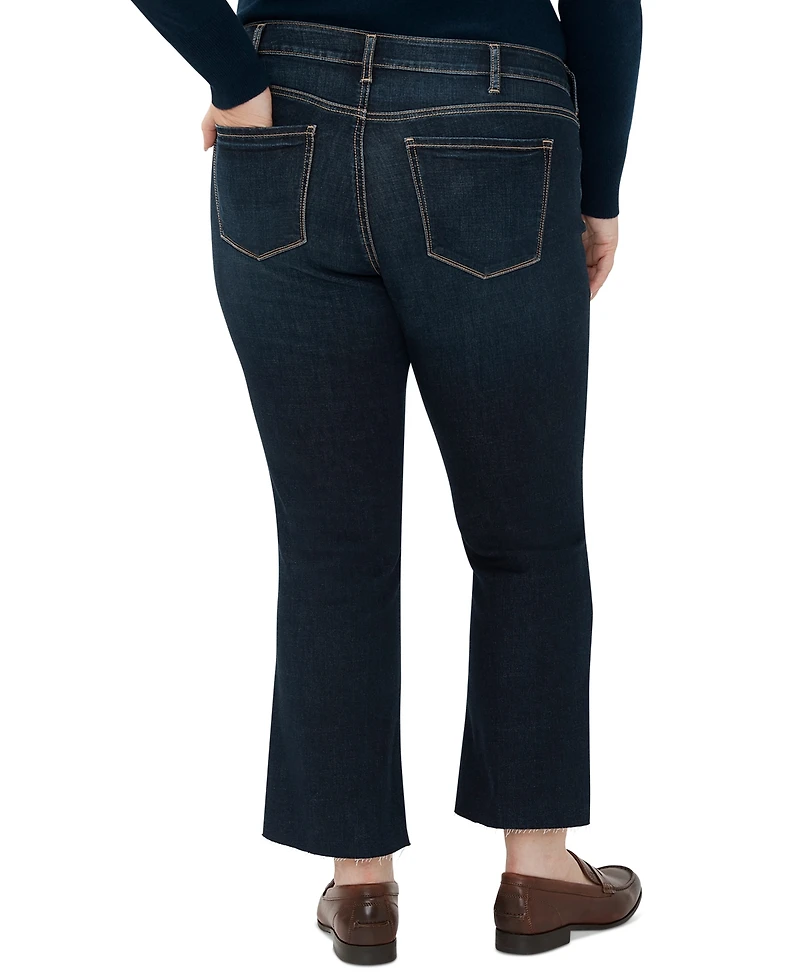 Silver Jeans Co. Plus Size Suki Kick-Flare Cropped Cut-Hem Denim Jeans