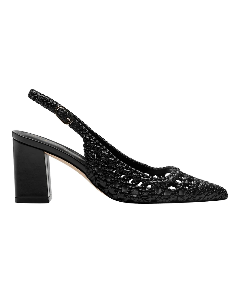 Marc Fisher Ltd Women's Zaiden Woven Block Heel Slingback Pumps