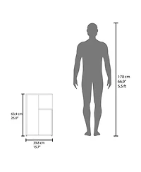 Stebbins Side Table, 2 Shelves, Dark Oak