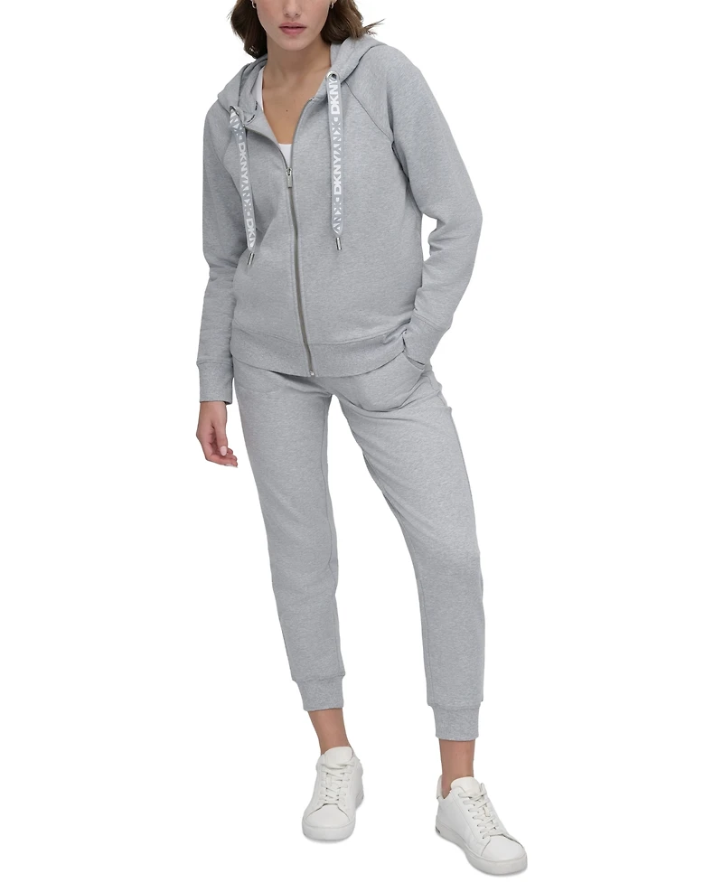 Dkny Sport Women's Two-Tone Zip-Front Long-Sleeve Hoodie