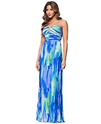 Xscape Women's Pleated Halter Gown