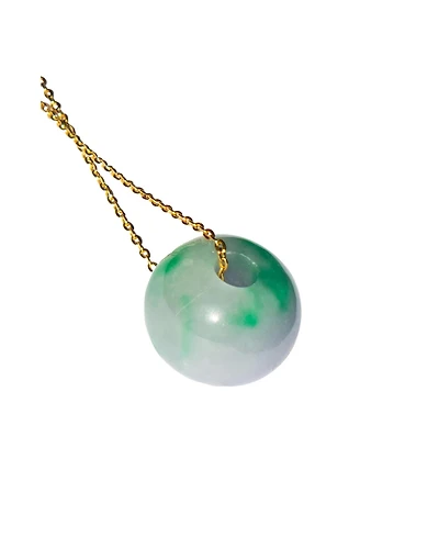 Lavender field — Green purple jade pendant necklace