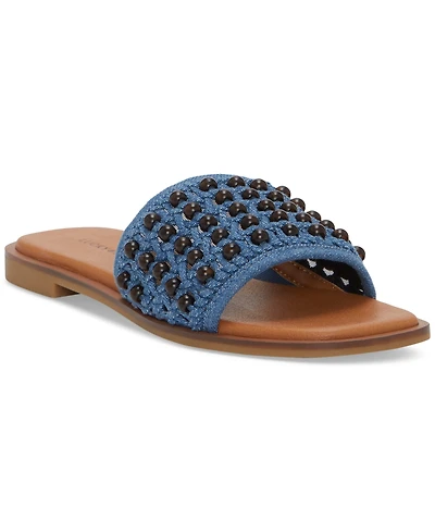Lucky Brand Women's Gidya Beaded Slide Flat Sandals