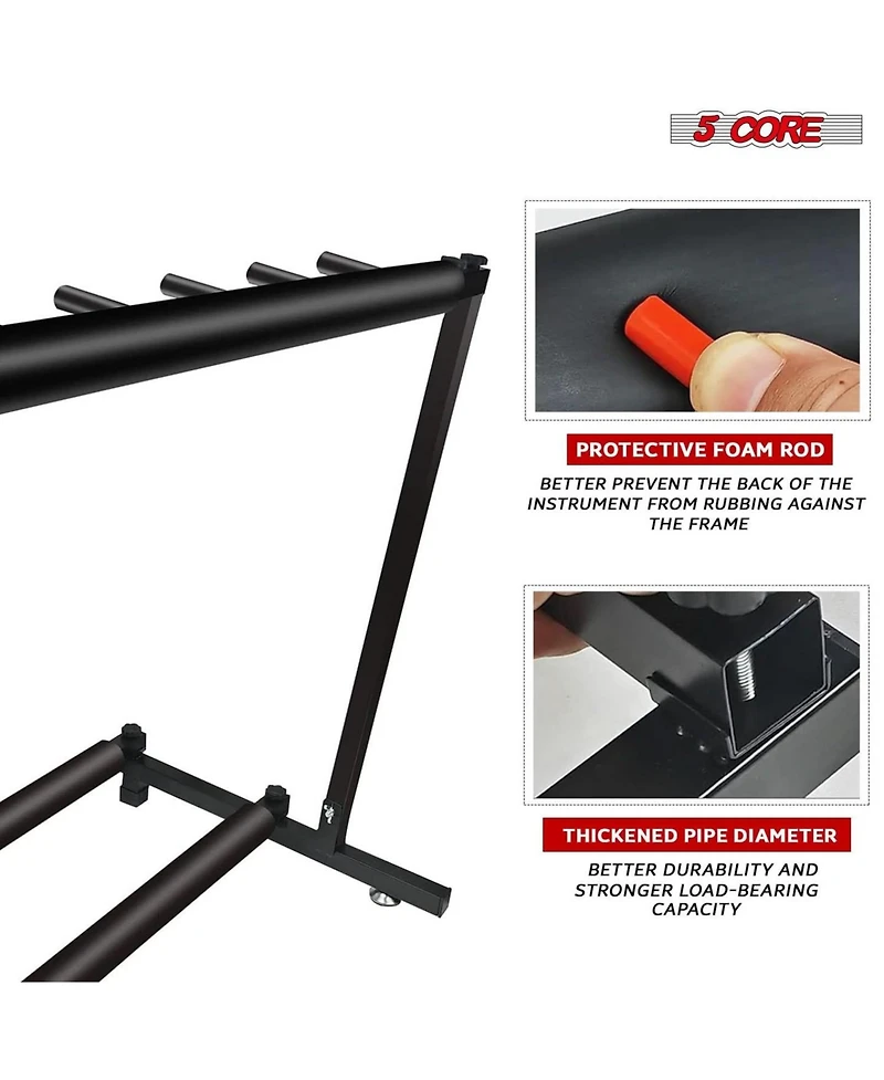 5 Core Guitar Rack Stand • Multi Guitars Holder Storage Stands for Acoustic Electric and Bass Soporte Para Guitarra