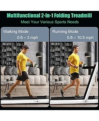 4.75HP 2 In 1 Folding Walking Pad Treadmill with Remote App Control