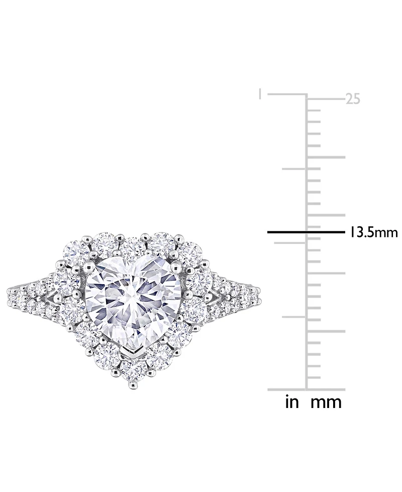 Macy's Moissanite Heart Ring (3 ct. t.w.) in Sterling Silver