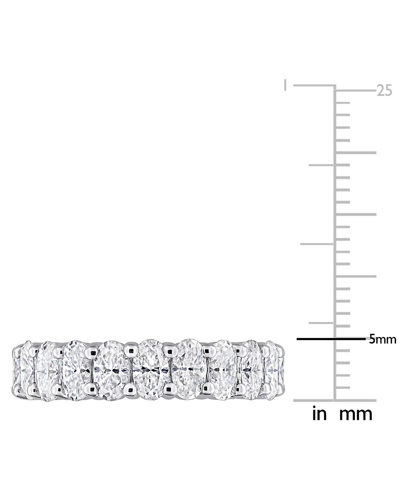 Macy's Moissanite Oval-Cut Ring (4-1/5 ct. t.w.) in Sterling Silver