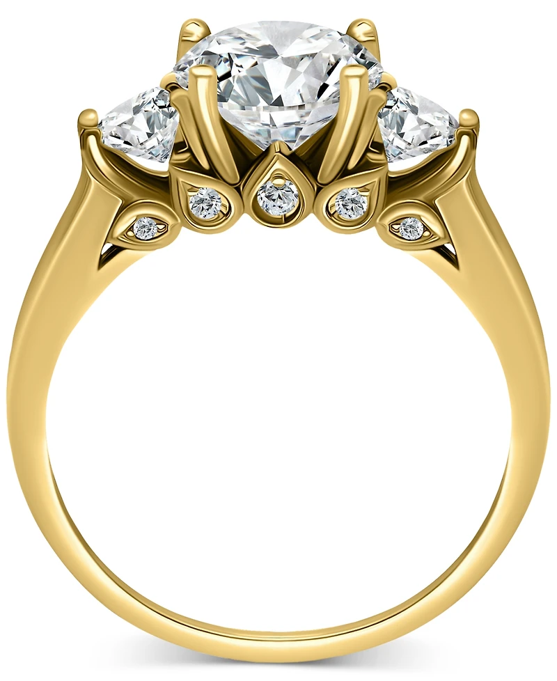 Giani Bernini Cubic Zirconia Three Bridal Stone Ring Sterling Silver, Exclusively at Macy's