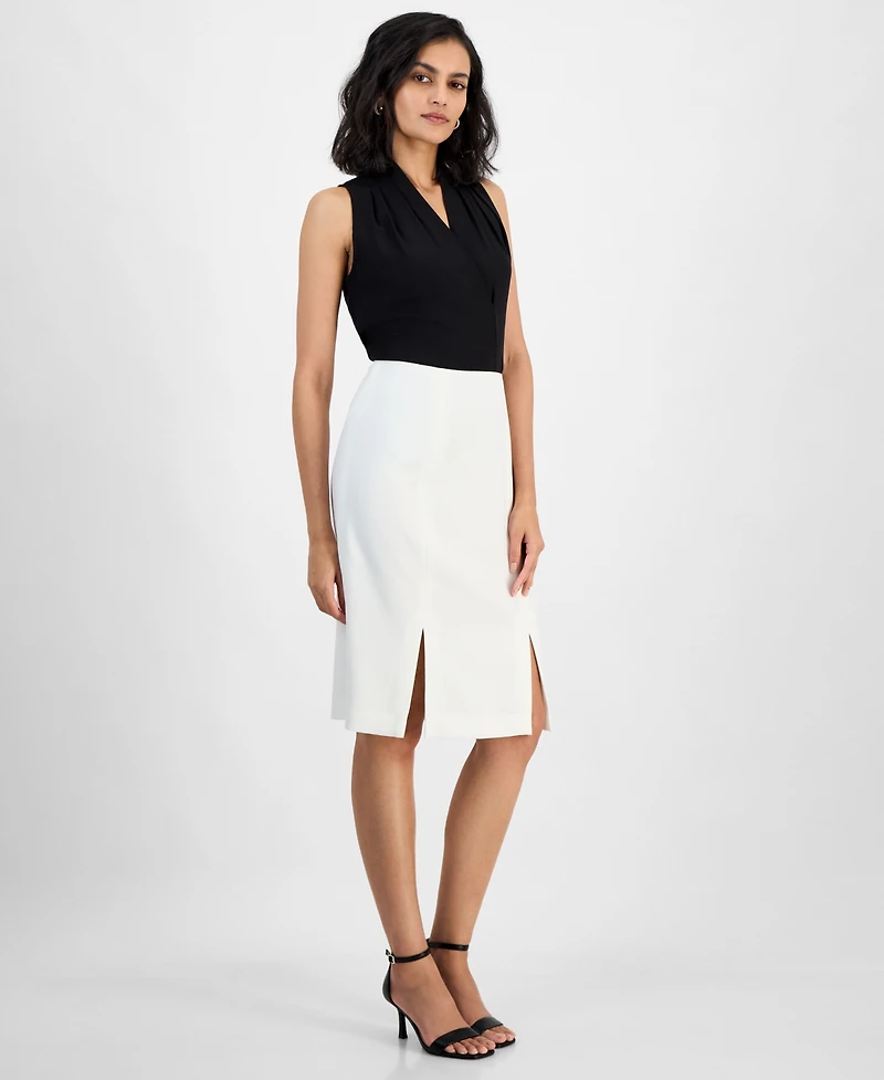 Kasper Women's Stretch Crepe Paneled Pencil Skirt