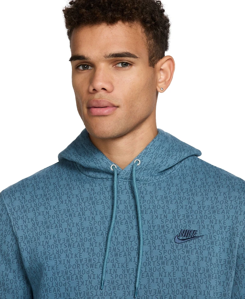 Nike Men's Club Fleece Pull-Over Monogram Hoodie