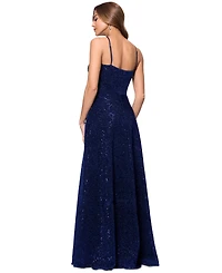 Xscape Women's Sequined Plunge-Neck Sleeveless Gown