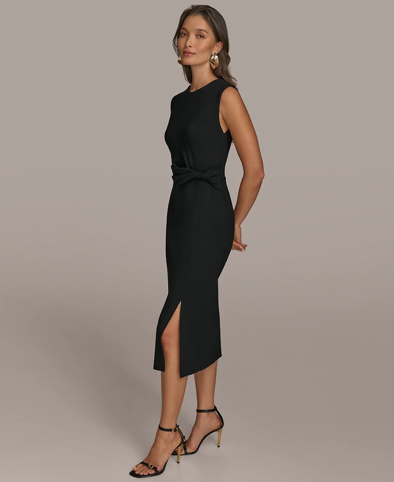 Donna Karan New York Women's Jewel-Neck Front-Slit Sheath Dress
