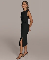 Donna Karan New York Women's Jewel-Neck Front-Slit Sheath Dress