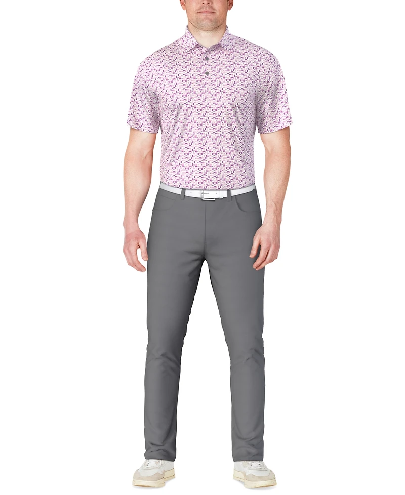 Pga Tour Men's Classic-Fit Geo-Print Golf Polo Shirt