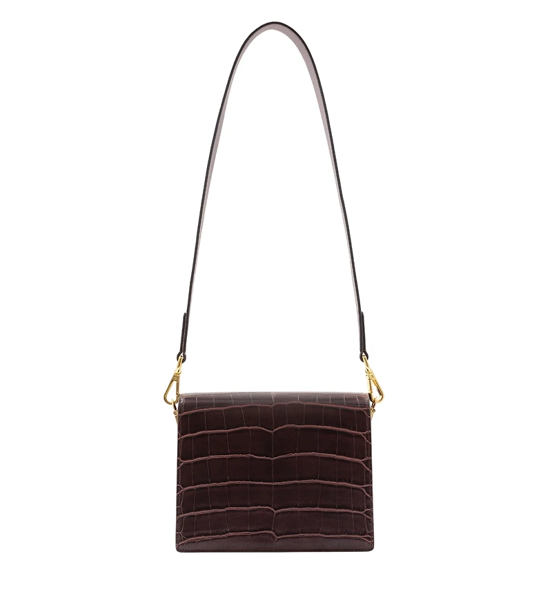 Jw Pei Mini Flap Croc Crossbody Bag