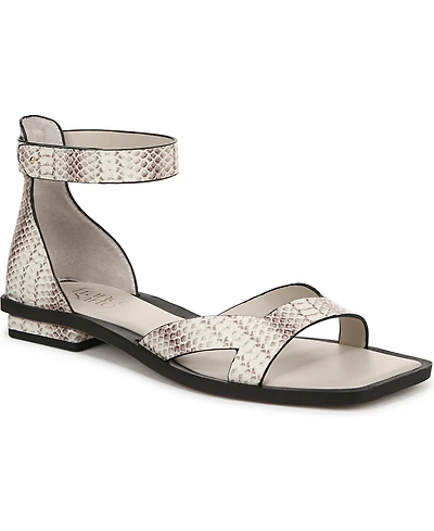 Franco Sarto Women's Elisa Open Square Toe Ankle Strap Flat Sandals