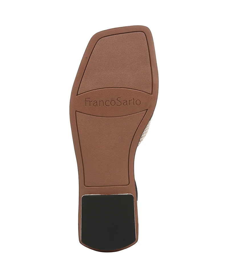 Franco Sarto Women's Elisa Open Square Toe Ankle Strap Flat Sandals