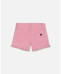 Deux par Deux Toddler Girls Jean Short With Embroidery Pink And Multicolored Gummies - Toddler|Child
