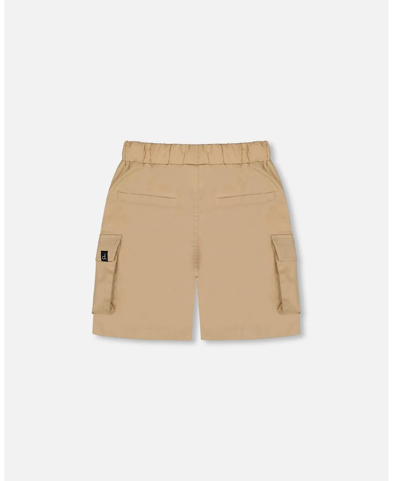 Deux par Deux Baby Boys Parachute Cargo Pocket Shorts Light Beige