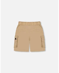 Deux par Deux Baby Boys Parachute Cargo Pocket Shorts Light Beige