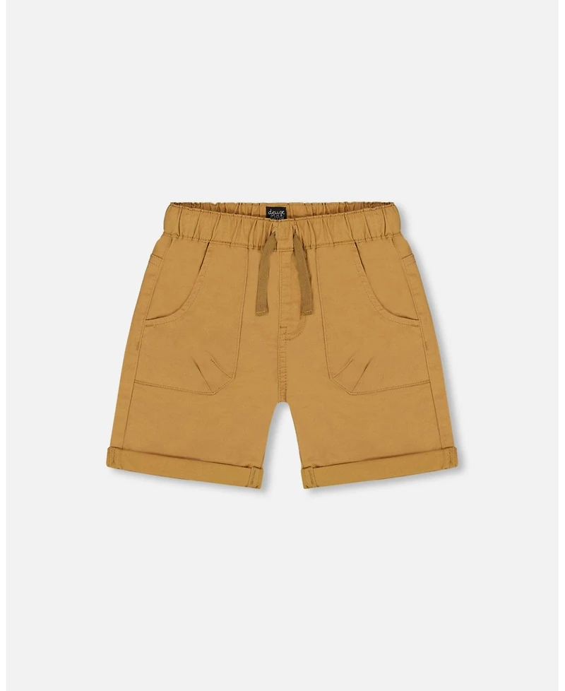 Deux par Deux Big Boys Stretch Twill Short Tan