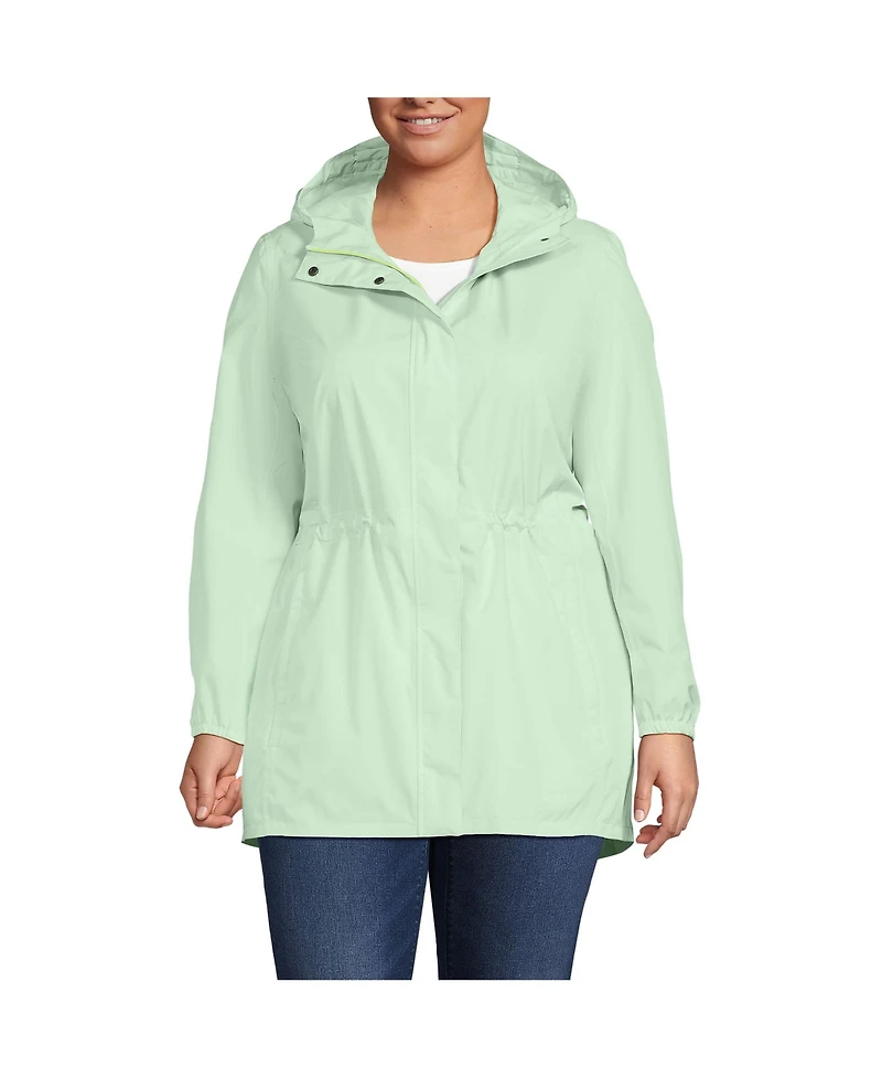 Lands' End Women's Plus Squall Packable Waterproof Raincoat