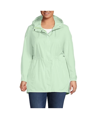 Lands' End Women's Plus Squall Packable Waterproof Raincoat