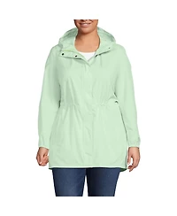 Lands' End Women's Plus Squall Packable Waterproof Raincoat